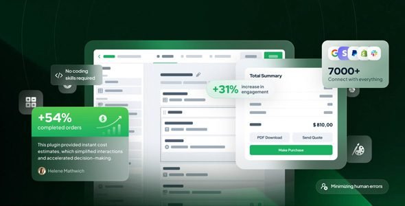 Cost Calculator Builder Pro Plugin for WordPress create freely powerful and nice-looking cost estimation forms on your website.
