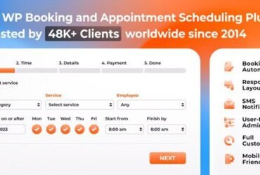 Bookly Pro online booking & scheduling for WordPress: fully customizable booking form with online payments, notifications, and Google Calendar sync.