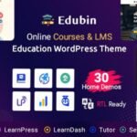 Edubin Nulled is one of the best Education LMS WordPress Theme perfect for Sell Online Courses, University, College, School, Training Center, E-Learning, & Other Institutes.