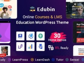 Edubin Nulled is one of the best Education LMS WordPress Theme perfect for Sell Online Courses, University, College, School, Training Center, E-Learning, & Other Institutes.