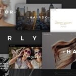 Curly made for hair salons and hairdressers is packed with a large collection of layouts including those for beauty salons and skin care.