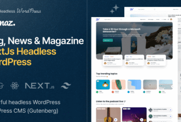 Ncmaz – Nextjs Headless WordPress includes 2 part projects. Part 1 is Front-end which is the Nextjs project that will run on the client side (Frontend site). Part 2 is a WordPress plugin that builds database features on your WordPress site.